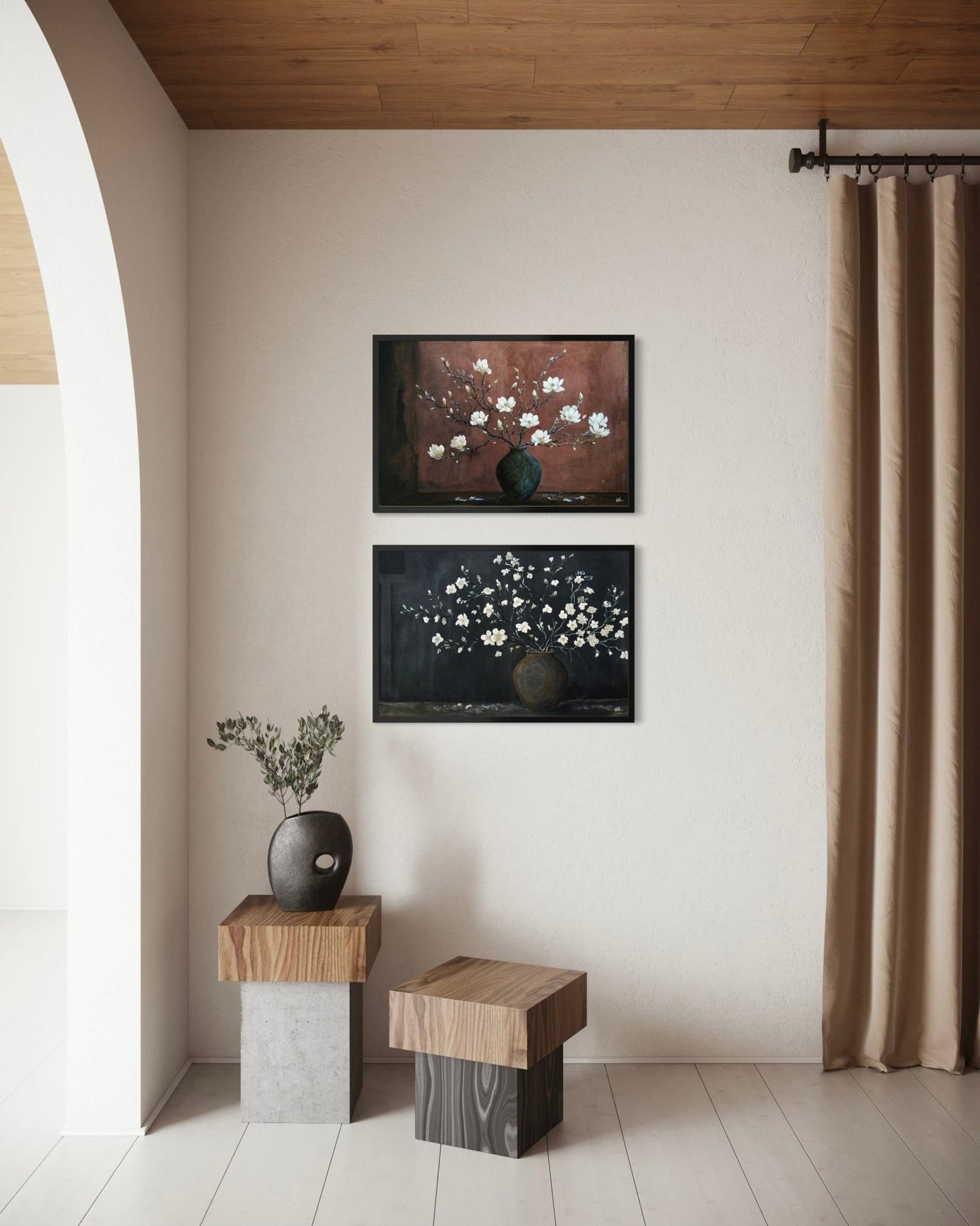 Blossoms in Bronze - Canvas print - Elizabeth Ortiz Art