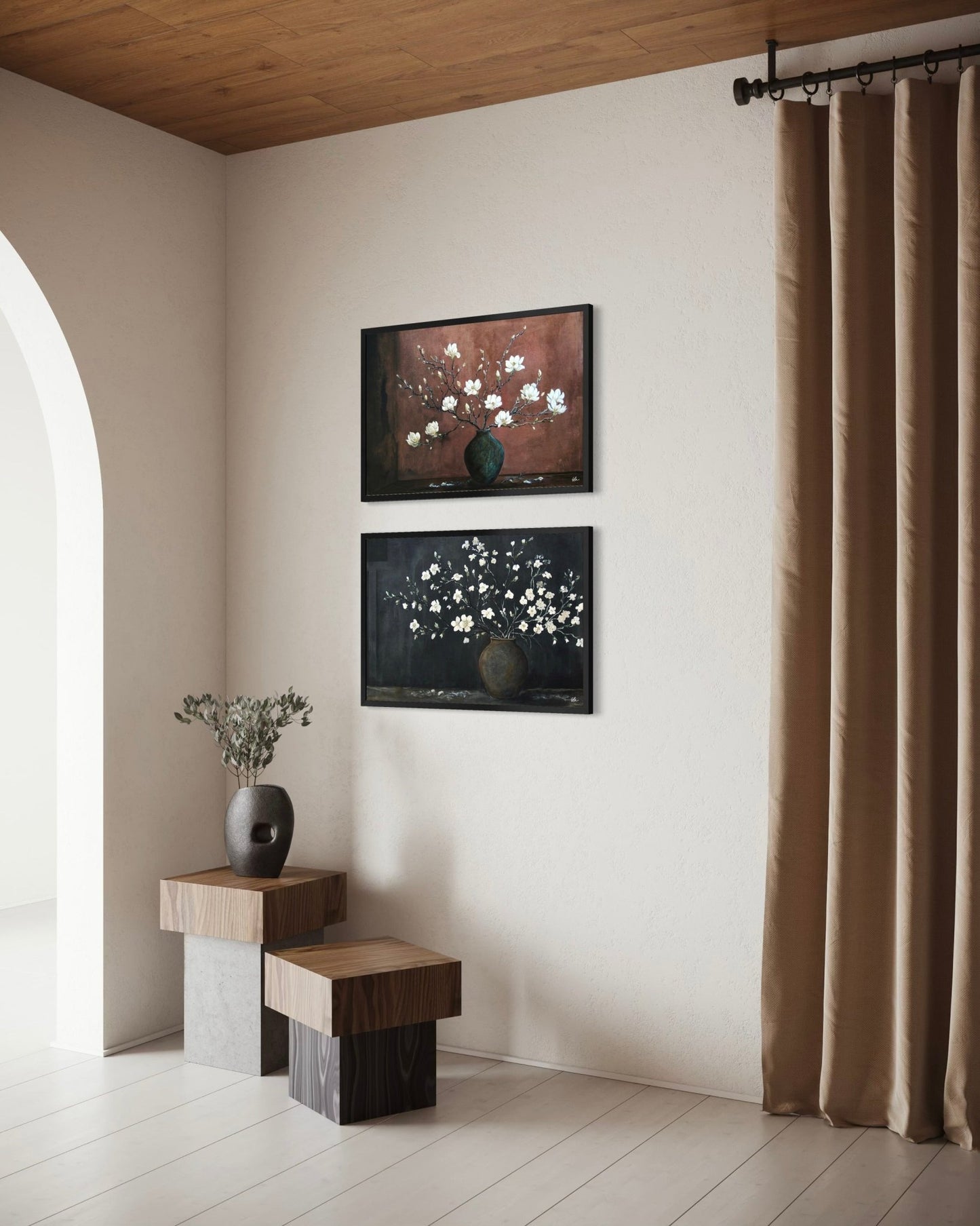 Blossoms in Bronze - Canvas print - Elizabeth Ortiz Art